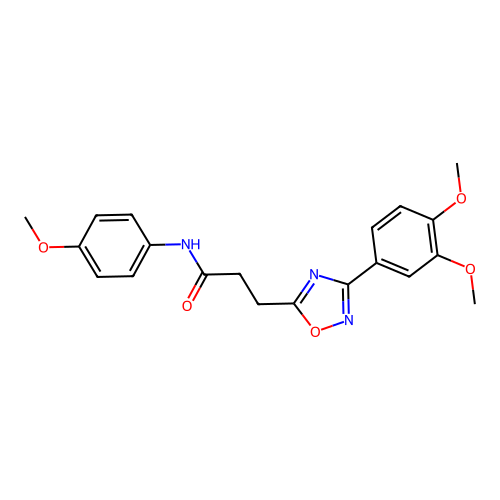 3-[3-(3,4-dimethoxyphenyl)-1,2,4-oxadiazol-5-yl]-N-(4-methoxyphenyl)propanamide structure