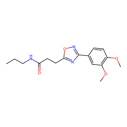 3-[3-(3,4-dimethoxyphenyl)-1,2,4-oxadiazol-5-yl]-N-propylpropanamide structure