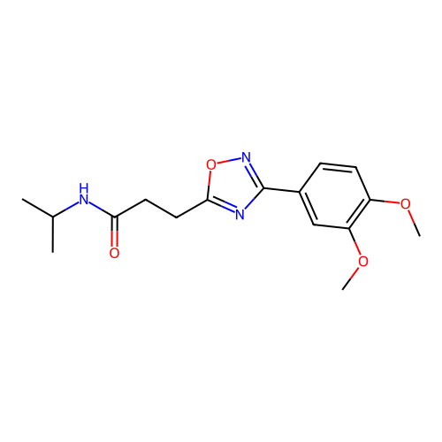 3-(3-(3,4-dimethoxyphenyl)-1,2,4-oxadiazol-5-yl)-N-isopropylpropanamide structure