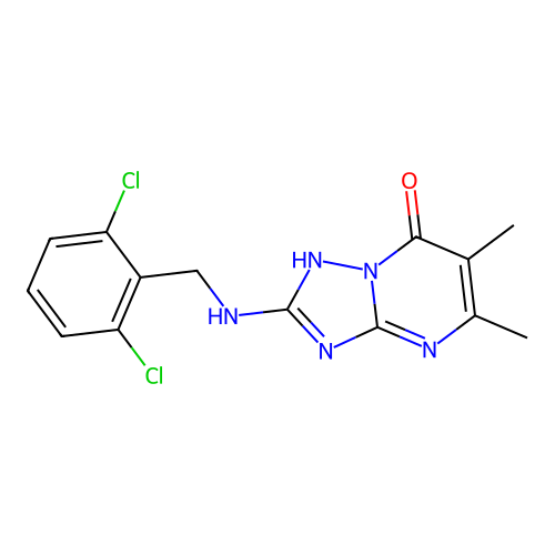 2-[(2,6-Dichlorobenzyl)amino]-5,6-dimethyl[1,2,4]triazolo[1,5-a]pyrimidin-7-ol structure
