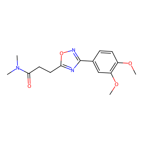 3-[3-(3,4-dimethoxyphenyl)-1,2,4-oxadiazol-5-yl]-N,N-dimethylpropanamide structure