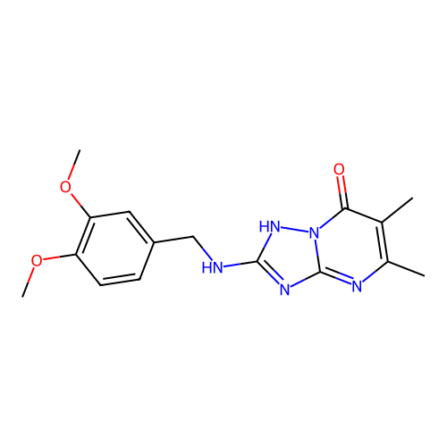 2-[(3,4-Dimethoxybenzyl)amino]-5,6-dimethyl[1,2,4]triazolo[1,5-a]pyrimidin-7-ol structure