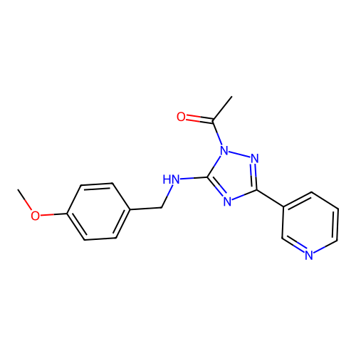 1-[5-[(4-Methoxyphenyl)methylamino]-3-pyridin-3-yl-1,2,4-triazol-1-yl]ethanone structure