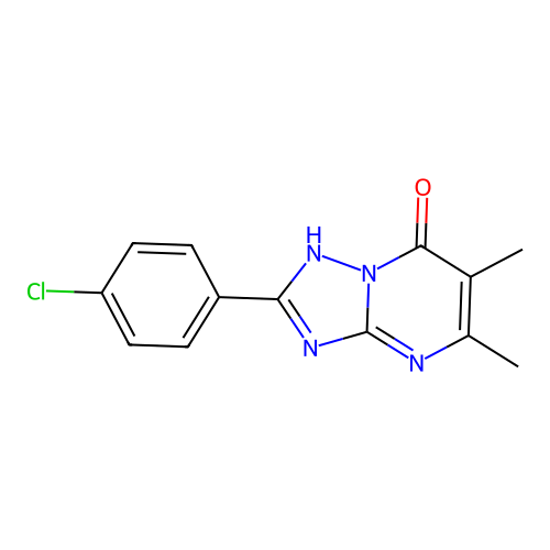 2-(4-chlorophenyl)-5,6-dimethyl[1,2,4]triazolo[1,5-a]pyrimidin-7(4H)-one structure