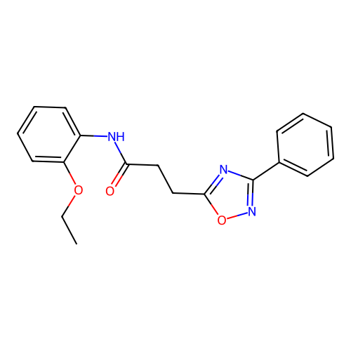 N-(2-ethoxyphenyl)-3-(3-phenyl-1,2,4-oxadiazol-5-yl)propanamide structure