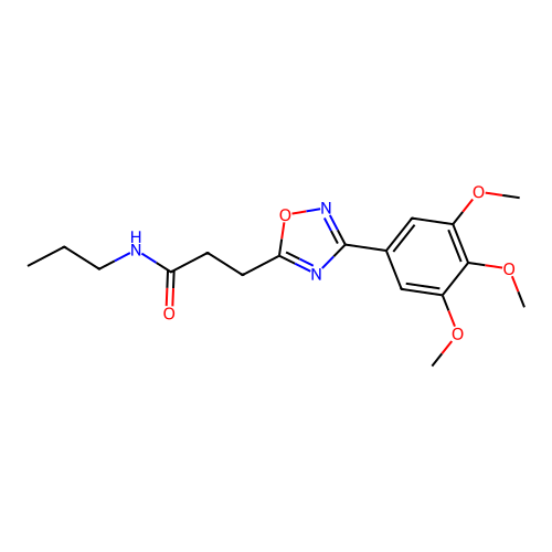 N-propyl-3-[3-(3,4,5-trimethoxyphenyl)-1,2,4-oxadiazol-5-yl]propanamide structure