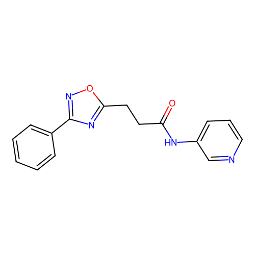 3-(3-phenyl-1,2,4-oxadiazol-5-yl)-N-(pyridin-3-yl)propanamide structure