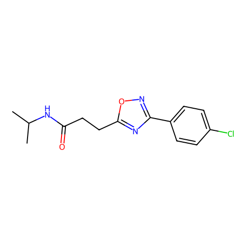 3-(3-(4-chlorophenyl)-1,2,4-oxadiazol-5-yl)-N-isopropylpropanamide structure