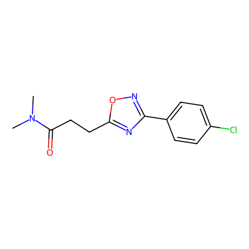 3-[3-(4-chlorophenyl)-1,2,4-oxadiazol-5-yl]-N,N-dimethylpropanamide structure