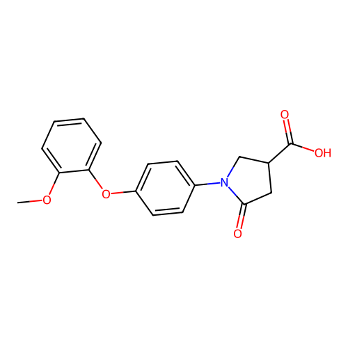 1-[4-(2-Methoxyphenoxy)phenyl]-5-oxopyrrolidine-3-carboxylic acid structure