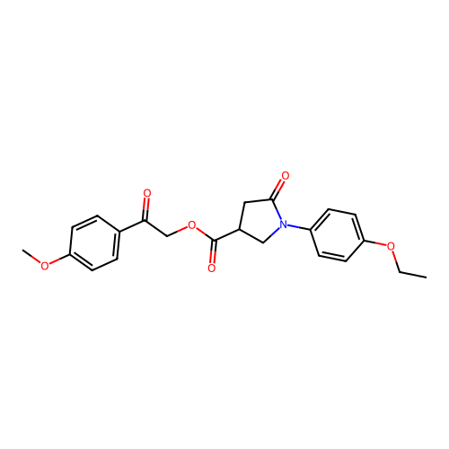 2-(4-Methoxyphenyl)-2-oxoethyl 1-(4-ethoxyphenyl)-5-oxo-3-pyrrolidinecarboxylate structure
