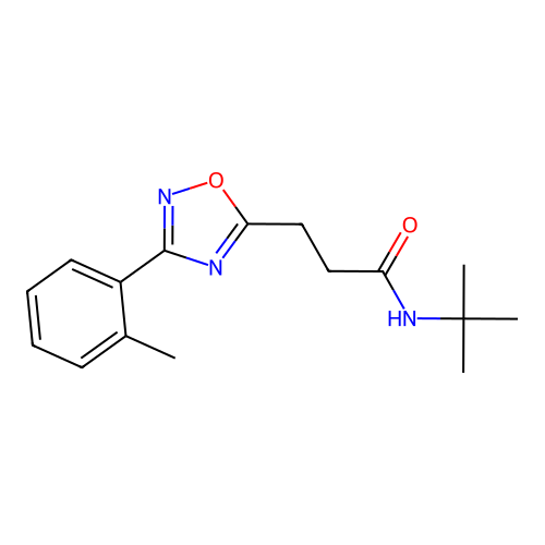 N-tert-butyl-3-[3-(2-methylphenyl)-1,2,4-oxadiazol-5-yl]propanamide structure