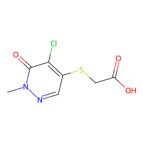 (5-Chloro-1-methyl-6-oxo-1,6-dihydro-pyridazin-4-ylsulfanyl)-acetic acid structure