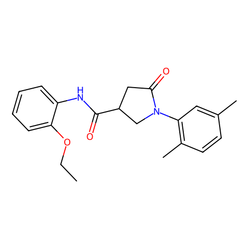 1-(2,5-dimethylphenyl)-N-(2-ethoxyphenyl)-5-oxo-3-pyrrolidinecarboxamide structure