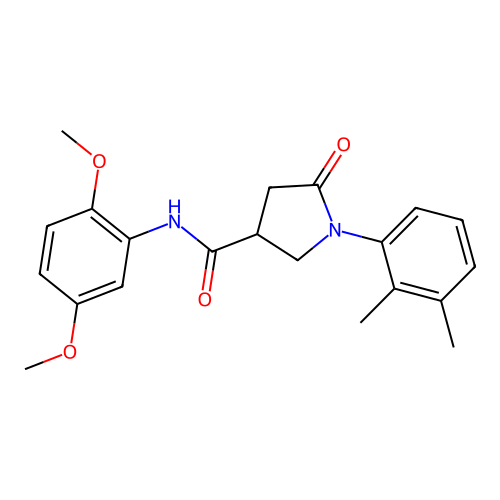 N-(2,5-dimethoxyphenyl)-1-(2,3-dimethylphenyl)-5-oxopyrrolidine-3-carboxamide structure