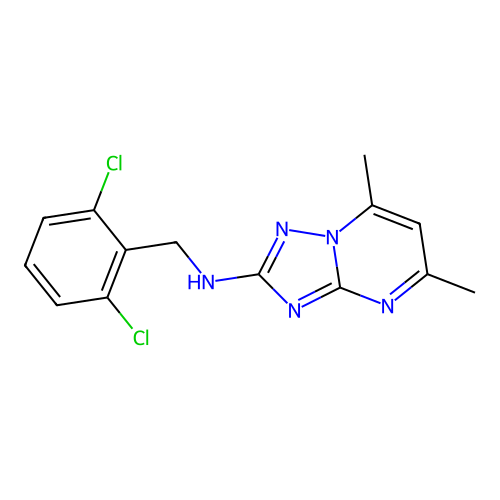 N-(2,6-dichlorobenzyl)-5,7-dimethyl[1,2,4]triazolo[1,5-a]pyrimidin-2-amine structure