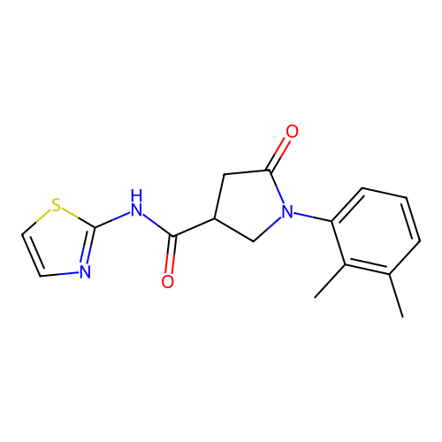 1-(2,3-dimethylphenyl)-5-oxo-N-(1,3-thiazol-2-yl)pyrrolidine-3-carboxamide structure