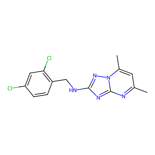 N-(2,4-dichlorobenzyl)-5,7-dimethyl[1,2,4]triazolo[1,5-a]pyrimidin-2-amine structure