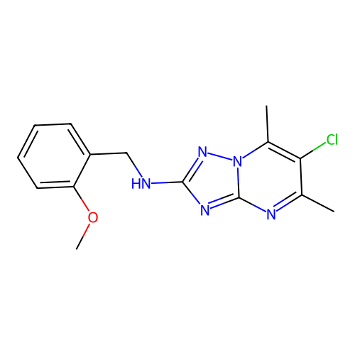 6-chloro-N-(2-methoxybenzyl)-5,7-dimethyl[1,2,4]triazolo[1,5-a]pyrimidin-2-amine structure