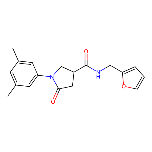1-(3,5-dimethylphenyl)-N-(furan-2-ylmethyl)-5-oxopyrrolidine-3-carboxamide structure