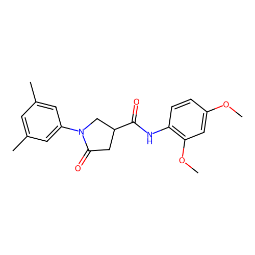N-(2,4-dimethoxyphenyl)-1-(3,5-dimethylphenyl)-5-oxopyrrolidine-3-carboxamide structure