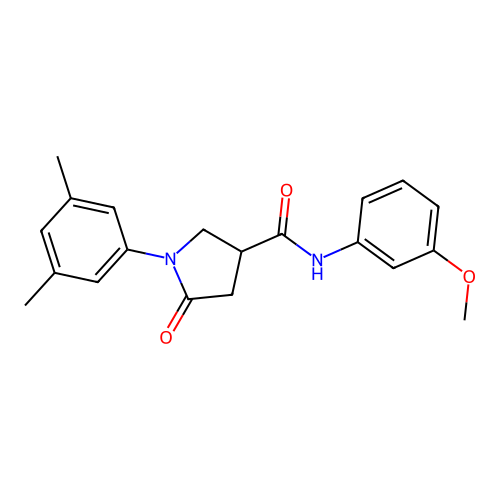 1-(3,5-dimethylphenyl)-N-(3-methoxyphenyl)-5-oxopyrrolidine-3-carboxamide structure