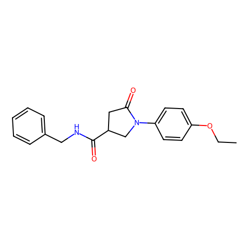 N-benzyl-1-(4-ethoxyphenyl)-5-oxopyrrolidine-3-carboxamide structure