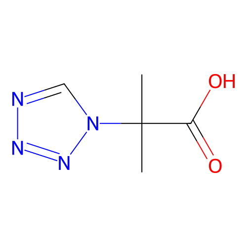 2-methyl-2-(1H-1,2,3,4-tetrazol-1-yl)propanoic acid structure