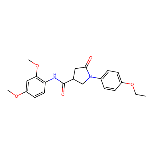 N-(2,4-dimethoxyphenyl)-1-(4-ethoxyphenyl)-5-oxo-3-pyrrolidinecarboxamide structure