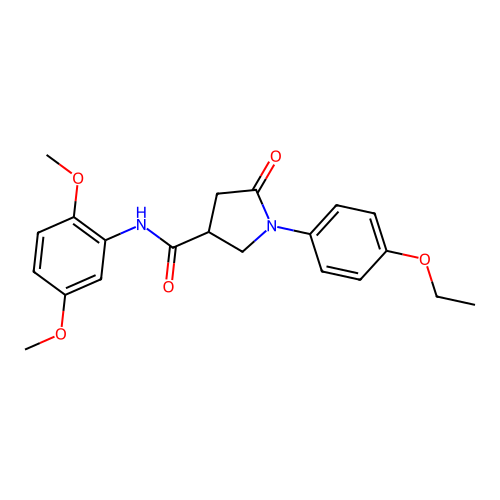N-(2,5-dimethoxyphenyl)-1-(4-ethoxyphenyl)-5-oxopyrrolidine-3-carboxamide structure