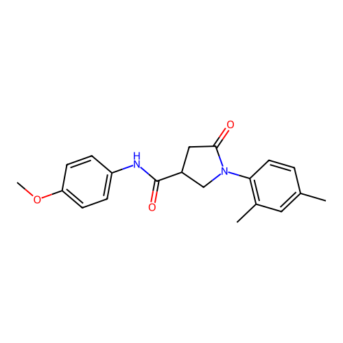 1-(2,4-dimethylphenyl)-N-(4-methoxyphenyl)-5-oxopyrrolidine-3-carboxamide structure