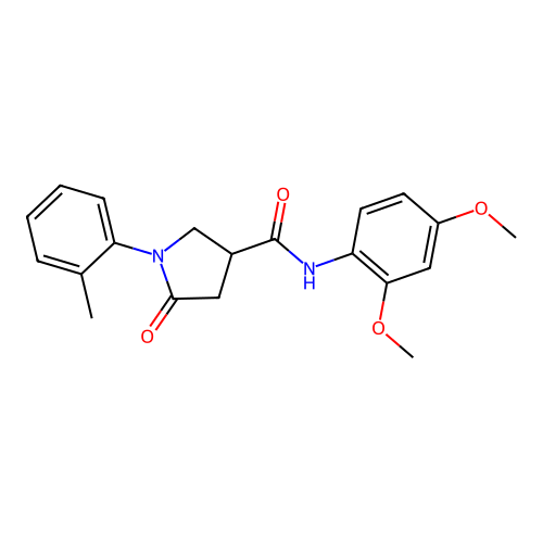 N-(2,4-dimethoxyphenyl)-1-(2-methylphenyl)-5-oxopyrrolidine-3-carboxamide structure