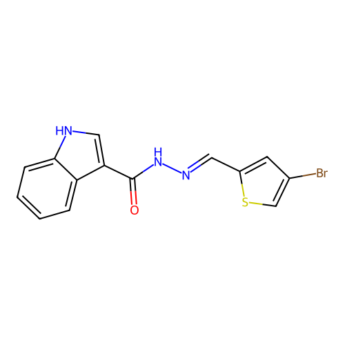 1H-Indole-3-carboxylic acid, 2-[(4-bromo-2-thienyl)methylene]hydrazide structure