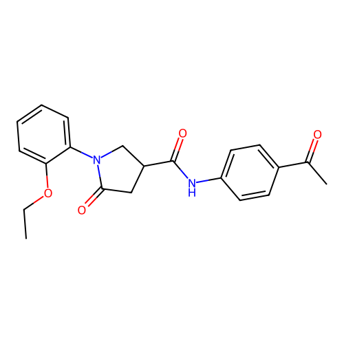 N-(4-acetylphenyl)-1-(2-ethoxyphenyl)-5-oxopyrrolidine-3-carboxamide structure