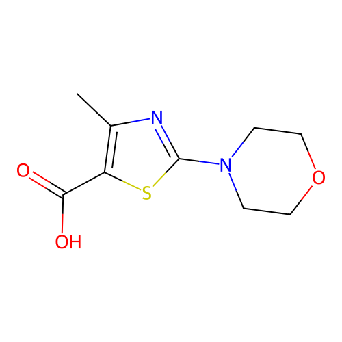 4-Methyl-2-morpholin-4-yl-thiazole-5-carboxylic acid structure
