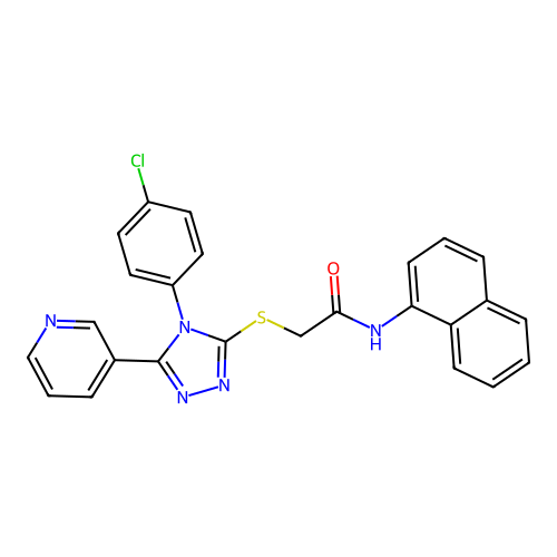 2-[[4-(4-Chlorophenyl)-5-(3-pyridinyl)-4H-1,2,4-triazol-3-yl]thio]-N-1-naphthalenylacetamide structure