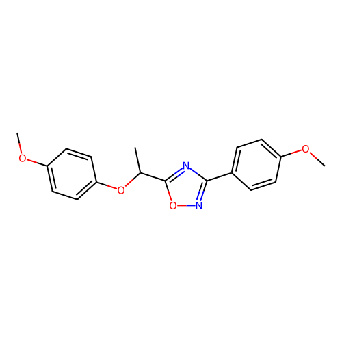 5-[1-(4-Methoxyphenoxy)ethyl]-3-(4-methoxyphenyl)-1,2,4-oxadiazole structure