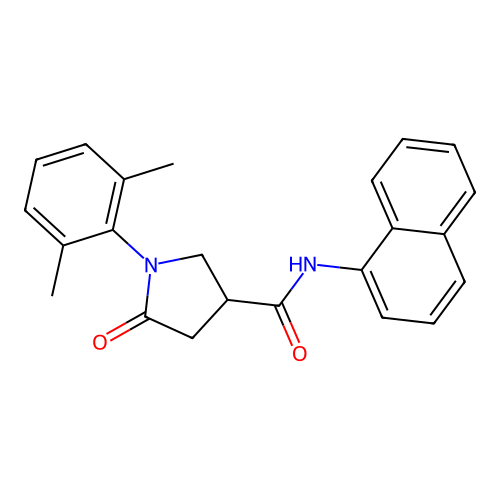1-(2,6-dimethylphenyl)-N-(1-naphthyl)-5-oxo-3-pyrrolidinecarboxamide structure