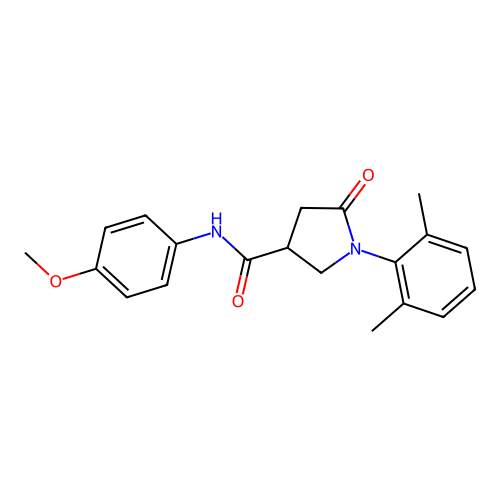 1-(2,6-dimethylphenyl)-N-(4-methoxyphenyl)-5-oxopyrrolidine-3-carboxamide structure