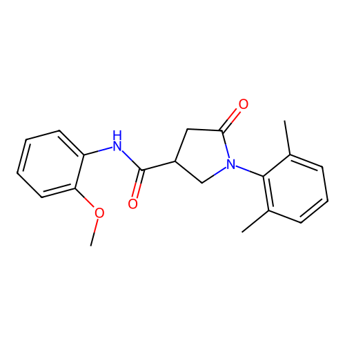 1-(2,6-dimethylphenyl)-N-(2-methoxyphenyl)-5-oxopyrrolidine-3-carboxamide structure