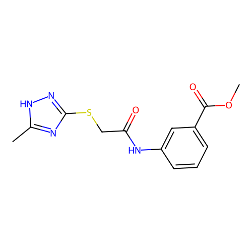 Methyl 3-[[2-[(3-methyl-1H-1,2,4-triazol-5-yl)thio]acetyl]amino]benzoate structure
