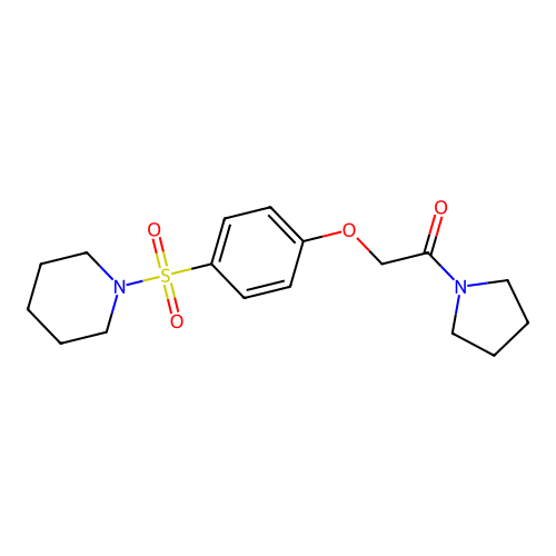 2-(4-Piperidin-1-ylsulfonylphenoxy)-1-pyrrolidin-1-ylethanone structure