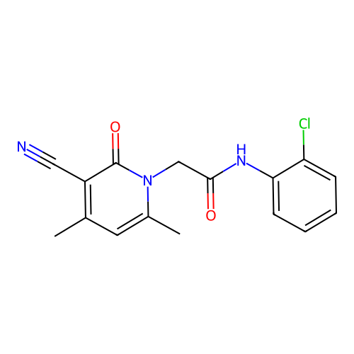 N-(2-chlorophenyl)-2-(3-cyano-4,6-dimethyl-2-oxopyridin-1(2H)-yl)acetamide structure