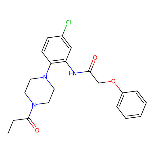 N-[5-chloro-2-(4-propanoylpiperazin-1-yl)phenyl]-2-phenoxyacetamide structure