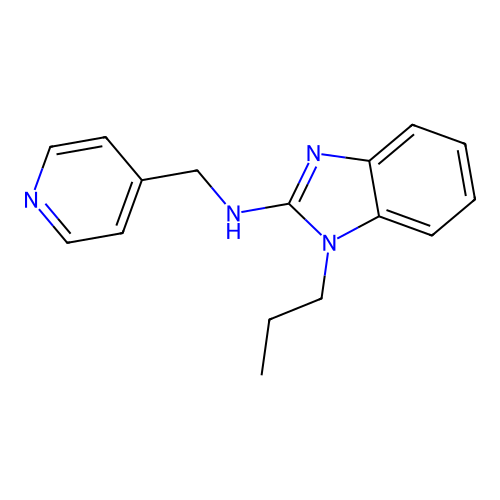 1-propyl-N-(pyridin-4-ylmethyl)-1H-benzimidazol-2-amine structure