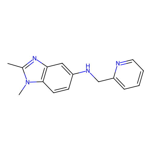 1,2-dimethyl-N-(pyridin-2-ylmethyl)-1H-benzimidazol-5-amine structure