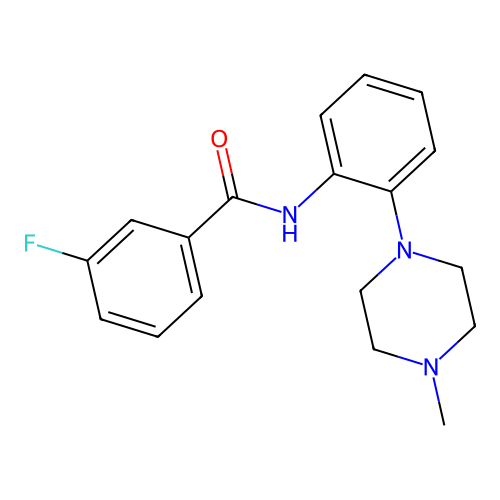 3-fluoro-N-[2-(4-methylpiperazin-1-yl)phenyl]benzamide structure