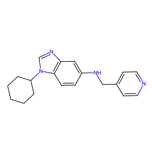 1-cyclohexyl-N-(pyridin-4-ylmethyl)-1H-benzimidazol-5-amine structure
