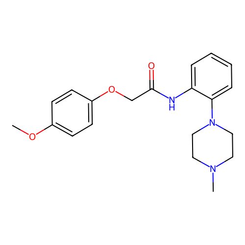 2-(4-methoxyphenoxy)-N-[2-(4-methylpiperazin-1-yl)phenyl]acetamide structure
