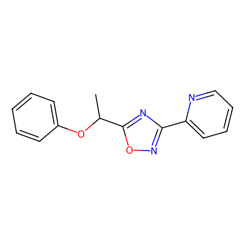 2-[5-(1-Phenoxyethyl)-1,2,4-oxadiazol-3-yl]pyridine structure